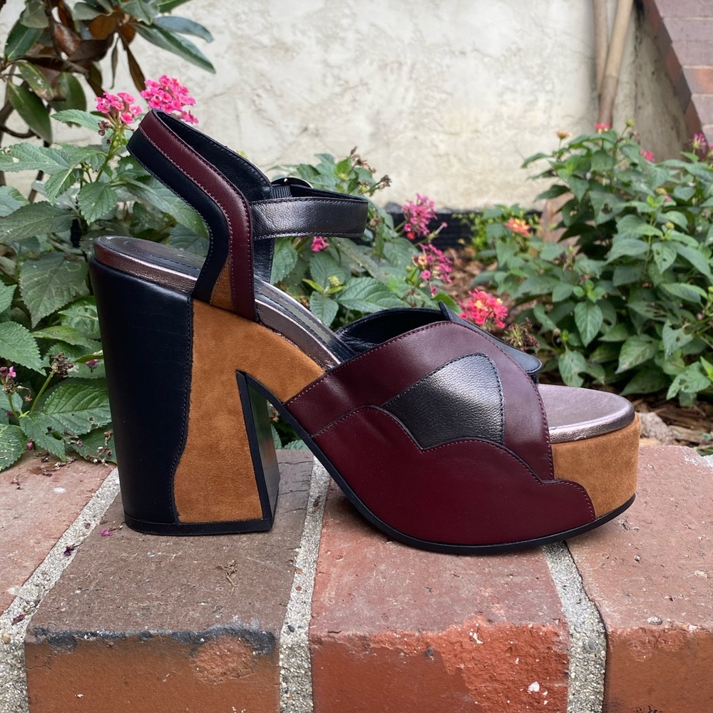 Coach Platform Sandal MXM - 70s style - Mahogany Biscotti Black color block - Picture 10 of 16